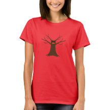 Gruseliger Baum mit Gesichtsmaske Damen T-Shirt