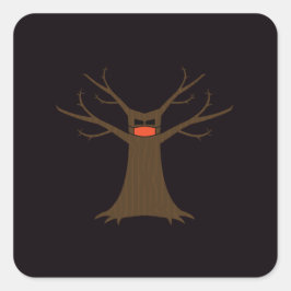 Gruseliger Baum mit Gesichtsmaske Sticker