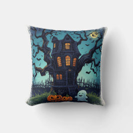 Gruseliger Baumhaus-Kinder-Halloween Kissen