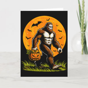 Gruseliger Bigfoot Halloween-Kürbis Lustiger Hallo Karte