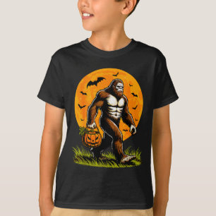 Gruseliger Bigfoot Halloween-Kürbis Lustiger Hallo T-Shirt