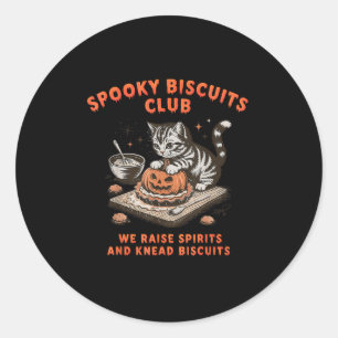 Gruseliger Biscuit-Club-Katze-Halloween-Backen Runder Aufkleber