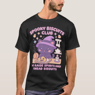 Gruseliger Biscuit-Club Katze Halloween Lustiges B T-Shirt