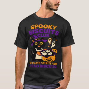 Gruseliger Biscuit-Club Katze Halloween Lustiges B T-Shirt