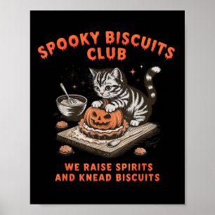 Gruseliger Biscuit-Club-Katzen-Halloween-Backen Poster