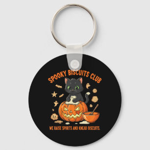 Gruseliger Biscuit-Club-Katzenspaß Halloween-Backe Schlüsselanhänger