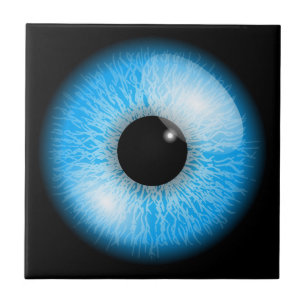 Gruseliger blauer realistischer Augapfel Fliese