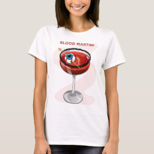 Gruseliger Blood Martini mit Augapfel-Cocktail-Gra T-Shirt