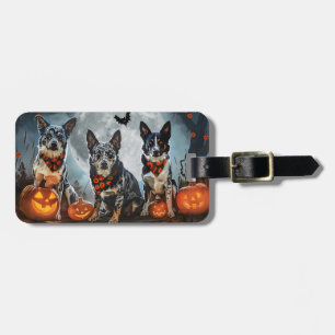 Gruseliger Blue Heeler Halloween Gepäckanhänger