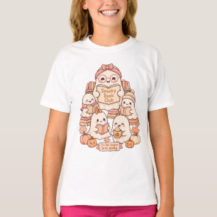Gruseliger Buchclub-Geist-Lese-Kürbis-Cozy-Autumn T-Shirt