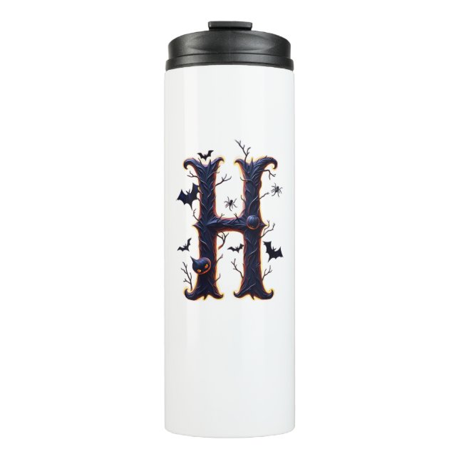 Gruseliger Buchstabe H Männer Thermosbecher (Vorderseite)