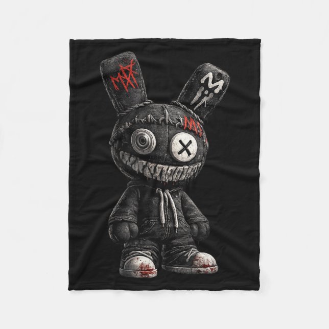 Gruseliger Bunny-Horror-Goth-Grunge-Emo-Dunkle Äst Fleecedecke (Vorderseite)