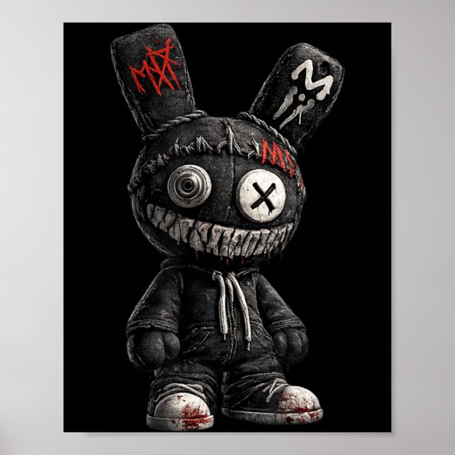 Gruseliger Bunny-Horror-Goth-Grunge-Emo-Dunkle Äst Poster (Vorne)