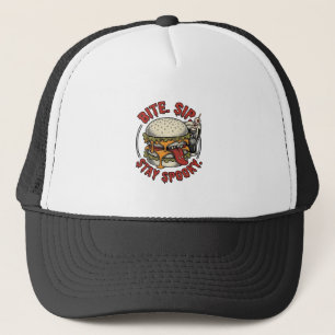 Gruseliger Burger-Shirt Vintage-Gravur Halloween G Truckerkappe
