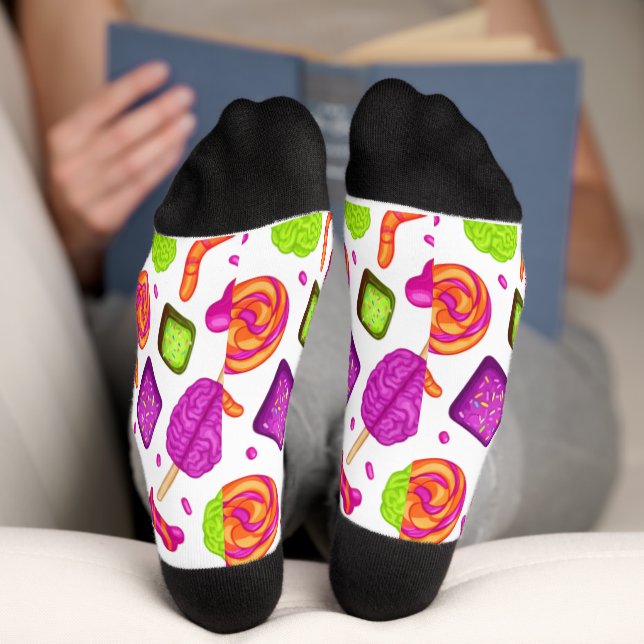Gruseliger Candy-Zombie-Mix für Halloween Socken (Unterseite)