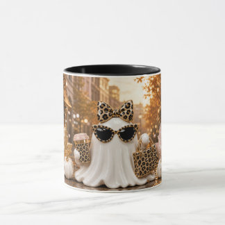 Gruseliger Chic-Geist-Becher, Leoparden-Druck-Hall Tasse