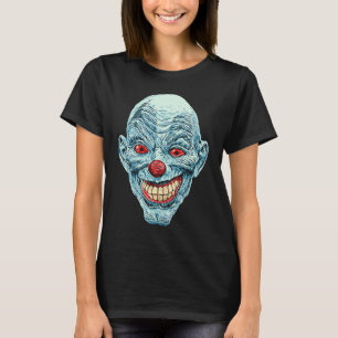 Gruseliger Clown-Gesicht Halloween Horror Grafik T-Shirt