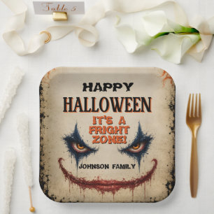 Gruseliger Clown Halloween-Kostenüm-Party-Spooky Pappteller