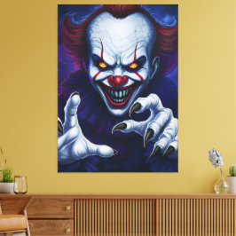 Gruseliger Clown Leinwanddruck