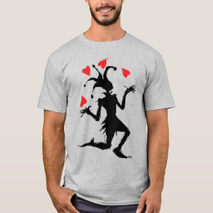 Gruseliger Clown spielt mit Herzen T-Shirt