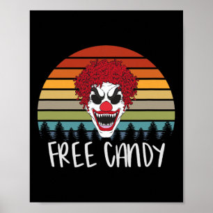 Gruseliger Clown Vintage Retro Gruseliger Böser Ho Poster