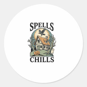 Gruseliger Cottage Halloween-Shirt für die spooky Runder Aufkleber