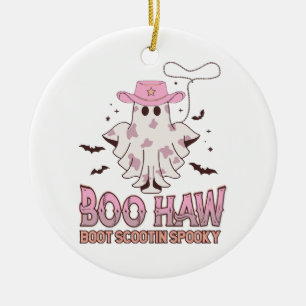 Gruseliger Cowgirl-Westen-Halloween-Spaß Keramik Ornament