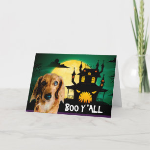 Gruseliger Dachshund Halloween Karte