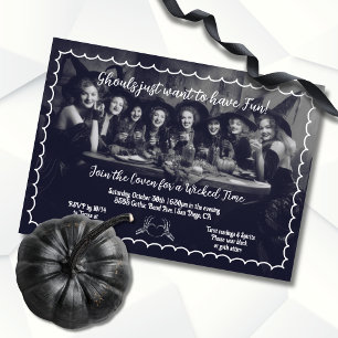 Gruseliger Damenabend Halloween Vintage Hexen Einladung