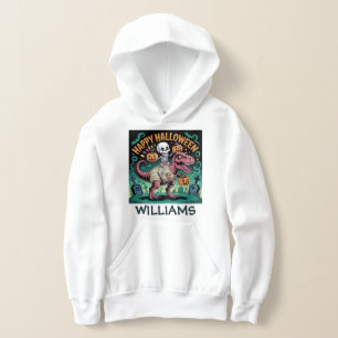 Gruseliger Dino-Reiter – Skelett auf Mumien-T-Rex Hoodie
