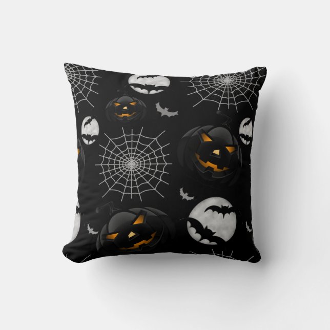 Gruseliger dunkler Halloween-Muster Kissen (Vorderseite)