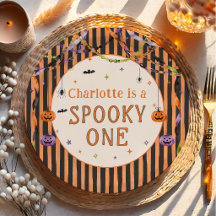 Gruseliger Ein Halloween 1. Geburtstag Papier Tell