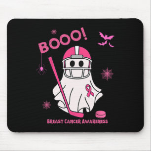 Gruseliger Eishockey-Halloween-Brustkrebs-Bewussts Mousepad