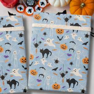 Gruseliger Erste Halloween Kinder Geburtstag Blau Geschenkpapier