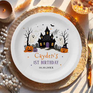 Gruseliger Erster Halloween Geburtstagsparty Pappteller