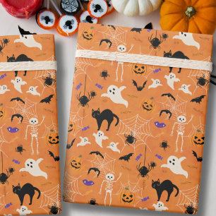 Gruseliger Erster Halloween-Kindergeburtstag Orang Geschenkpapier
