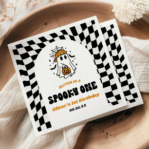 Gruseliger Erster Halloween-Retro-Geburtstag zum 1 Serviette