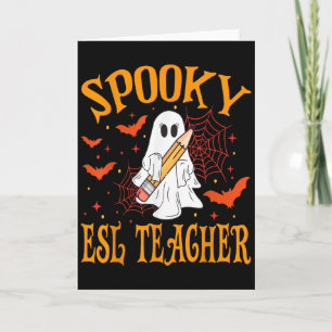 Gruseliger ESL-Lehrer-Geist Lustiger Halloween-Sch Karte