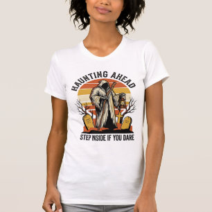 Gruseliger Friedhof-Shirt mit geisterhaftem Sonnen T-Shirt