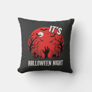 Gruseliger Friedhof-Vektor für Halloween Nacht Kissen
