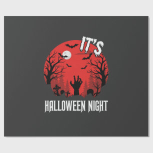 Gruseliger Friedhof Vektor Halloween Nacht Geschenkpapier