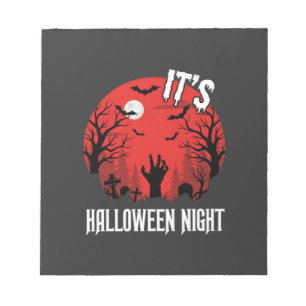 Gruseliger Friedhof Vektor Halloween Nacht Notizblock