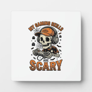 Gruseliger Gamer-Skelett Vintage-Halloween-Shirt-D Fotoplatte