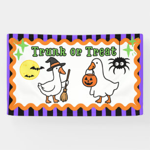 Gruseliger Gänse-Halloween-Koffer-oder-Behandlungs Banner