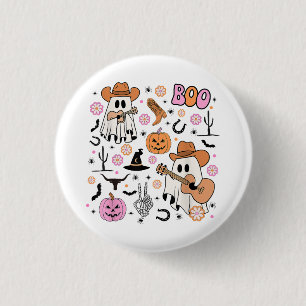 Gruseliger Geist-Cowboy Süß Halloween Boo Western  Button