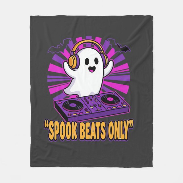 Gruseliger Geist DJ Halloween Beats Design_1 Fleecedecke (Vorderseite)
