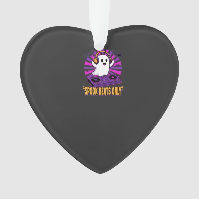 Gruseliger Geist DJ Halloween Beats Design_1 Ornament (Vorderseite)