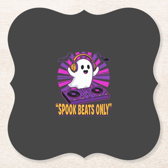 Gruseliger Geist DJ Halloween Beats Design_1 Untersetzer (Vorderseite)