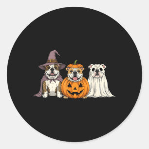 Gruseliger Geist Englisch Bulldogge Kürbis Hallowe Runder Aufkleber