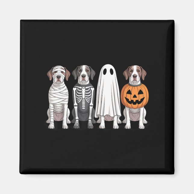Gruseliger Geist Englischer Pointer Kürbis Hallowe Magnet (Vorne)
